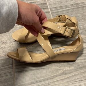 Jimmy Choo Tan Patent Wedges